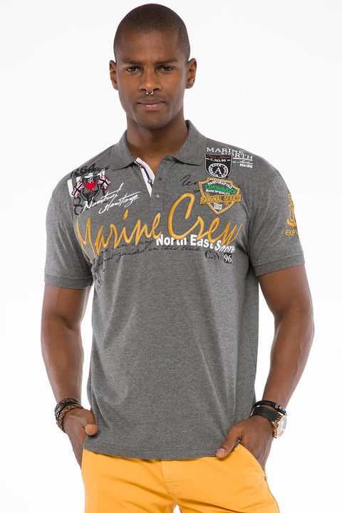 CT509 Polo Neck Embroidered Printed Men's T-Shirt