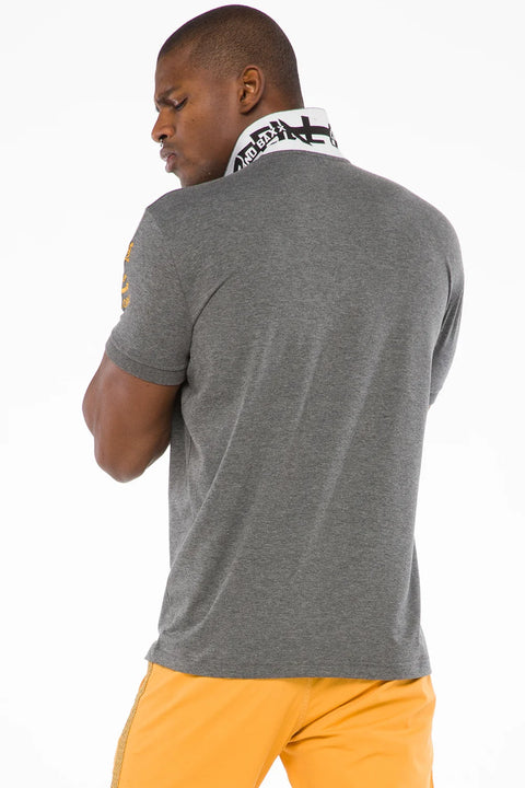 CT509 Polo Neck Embroidered Printed Men's T-Shirt