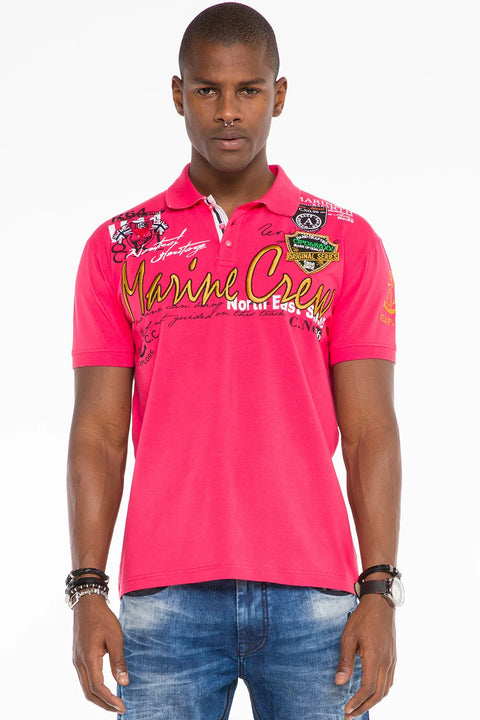 CT509 Polo Neck Embroidered Printed Men's T-Shirt