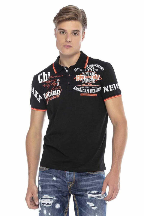 CT603 Printed Slim Men's Polo Neck T-Shirt