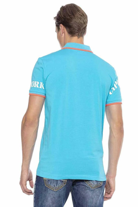 CT603 Printed Slim Men's Polo Neck T-Shirt