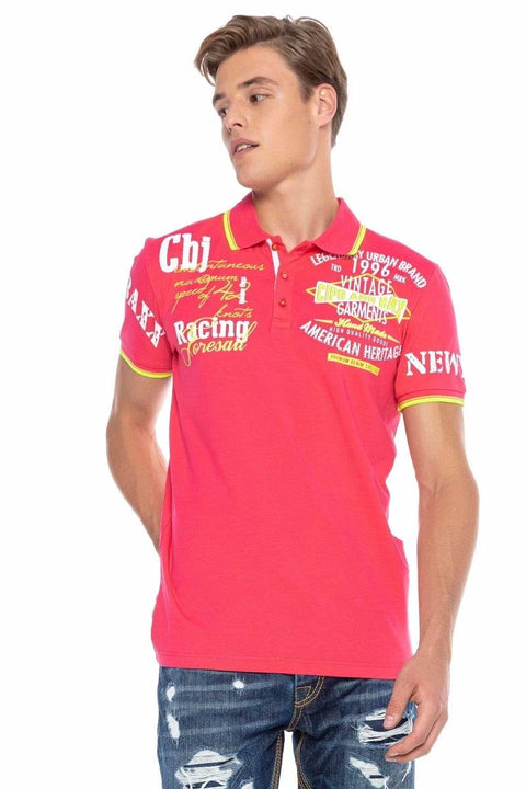 CT603 Printed Slim Men's Polo Neck T-Shirt