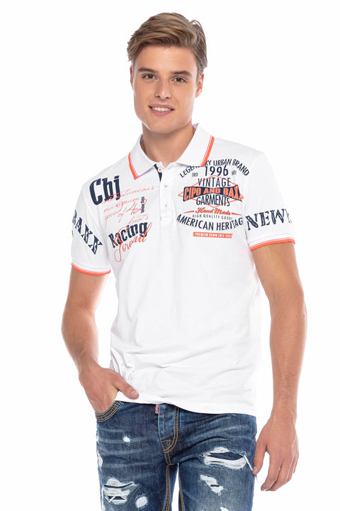 CT603 Printed Slim Men's Polo Neck T-Shirt