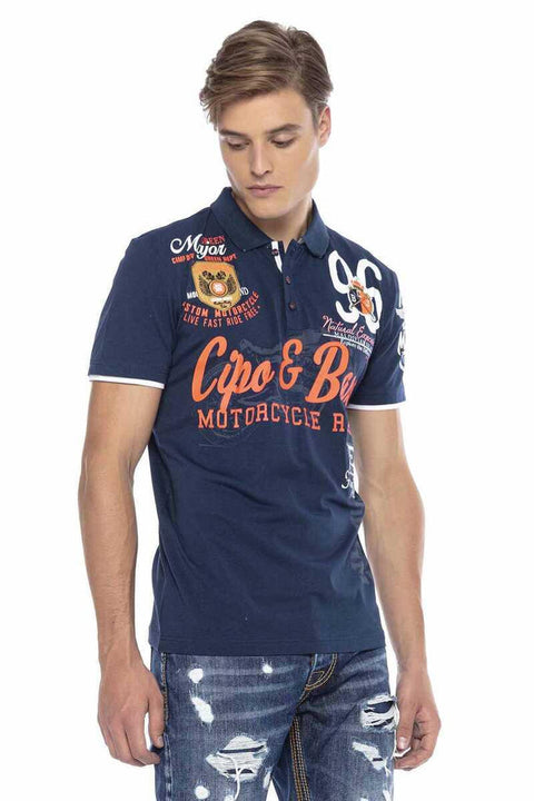 CT604 Emblem Slim Men's Polo Neck T-Shirt