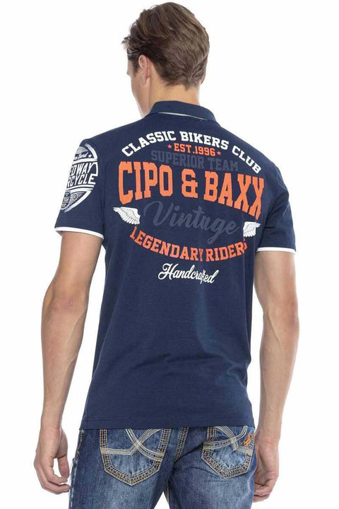 CT604 Emblem Slim Men's Polo Neck T-Shirt