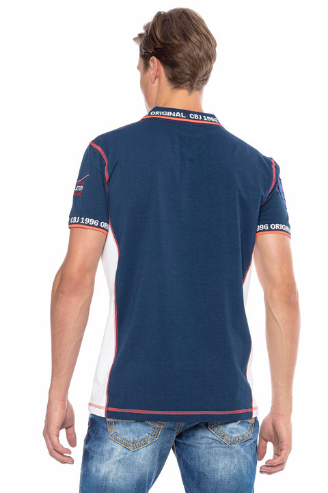 CT605 Embroidered Slim Men's Polo Neck T-Shirt