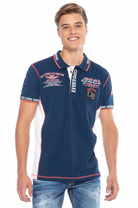 CT605 Embroidered Slim Men's Polo Neck T-Shirt