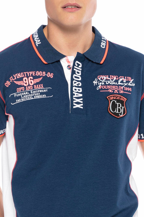 CT605 Embroidered Slim Men's Polo Neck T-Shirt