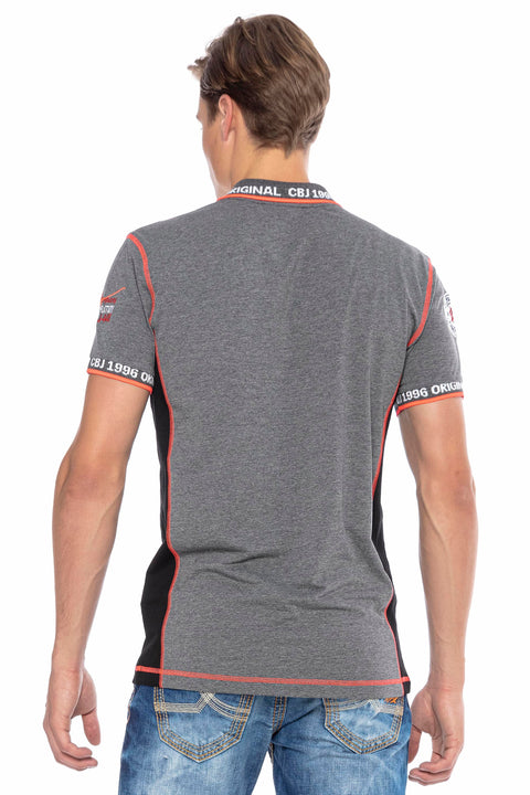 CT605 Embroidered Slim Men's Polo Neck T-Shirt