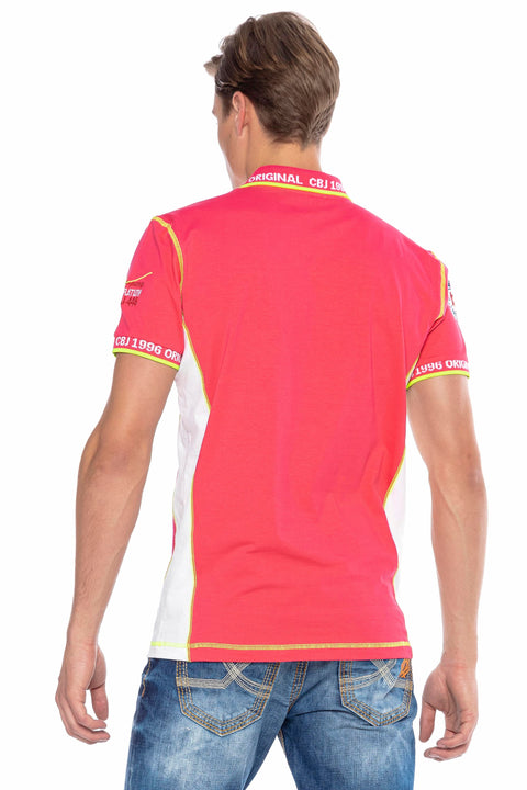 CT605 Embroidered Slim Men's Polo Neck T-Shirt