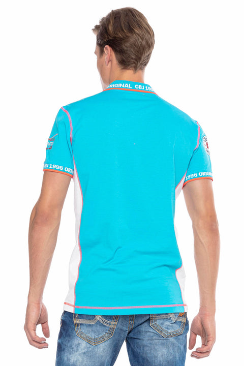CT605 Embroidered Slim Men's Polo Neck T-Shirt