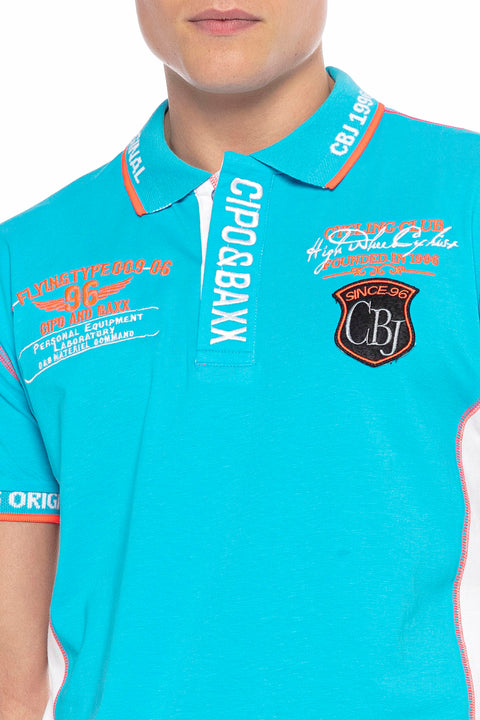 CT605 Embroidered Slim Men's Polo Neck T-Shirt