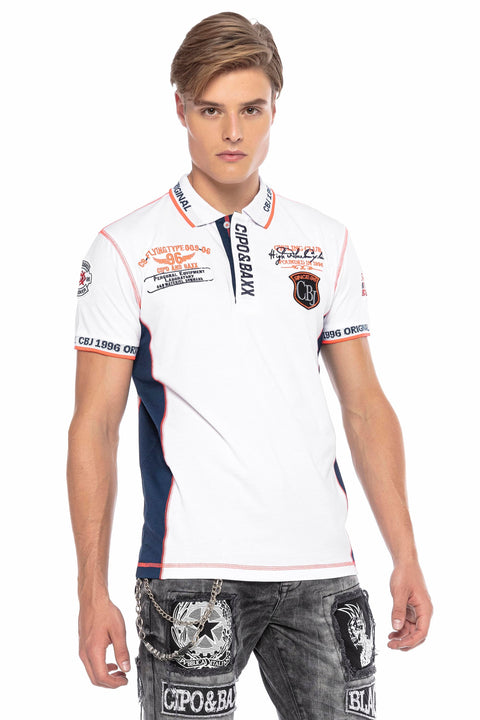 CT605 Embroidered Slim Men's Polo Neck T-Shirt