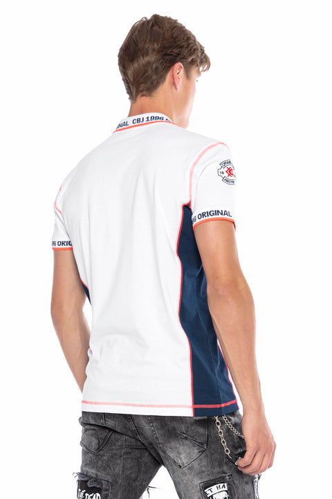 CT605 Embroidered Slim Men's Polo Neck T-Shirt