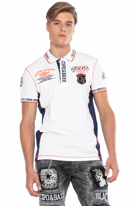 CT605 Embroidered Slim Men's Polo Neck T-Shirt