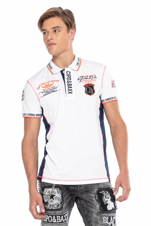 CT605 Embroidered Slim Men's Polo Neck T-Shirt