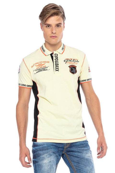 CT605 Embroidered Slim Men's Polo Neck T-Shirt
