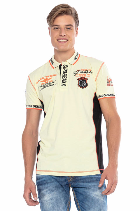 CT605 Embroidered Slim Men's Polo Neck T-Shirt