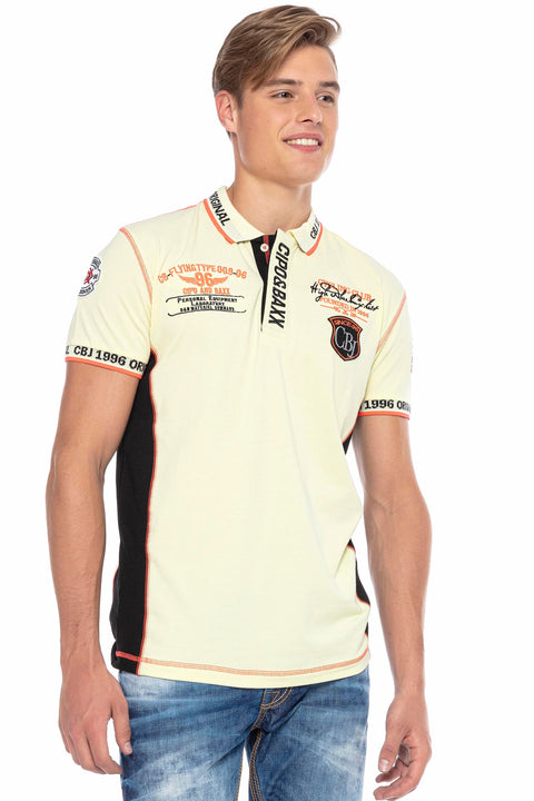 CT605 Embroidered Slim Men's Polo Neck T-Shirt