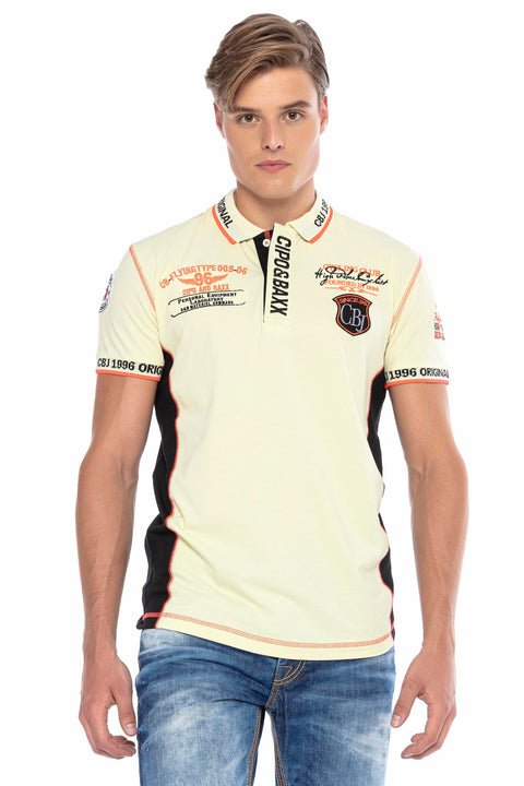 CT605 Embroidered Slim Men's Polo Neck T-Shirt