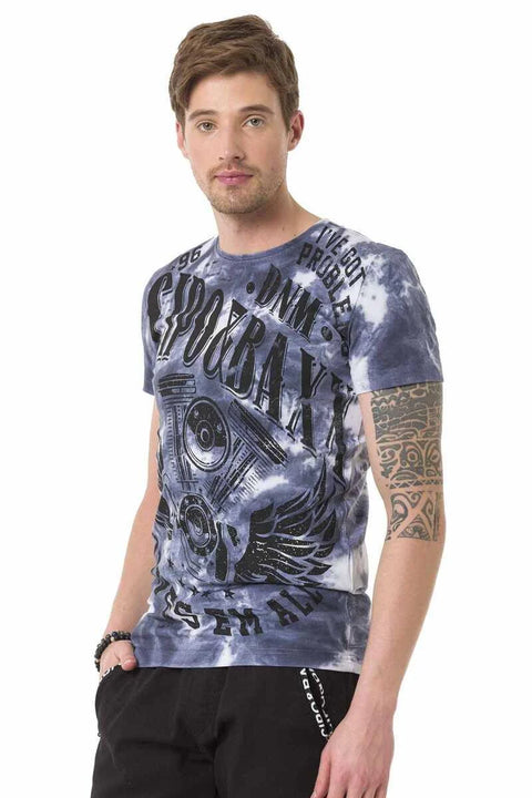CT687 Vintage Patterned T-Shirt