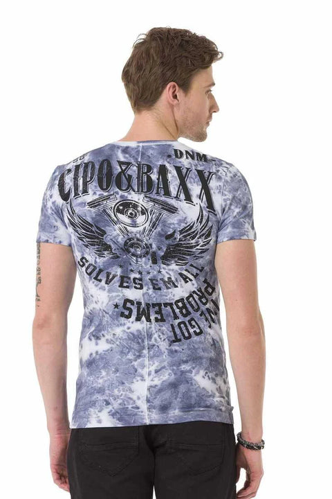 CT687 Vintage Patterned T-Shirt