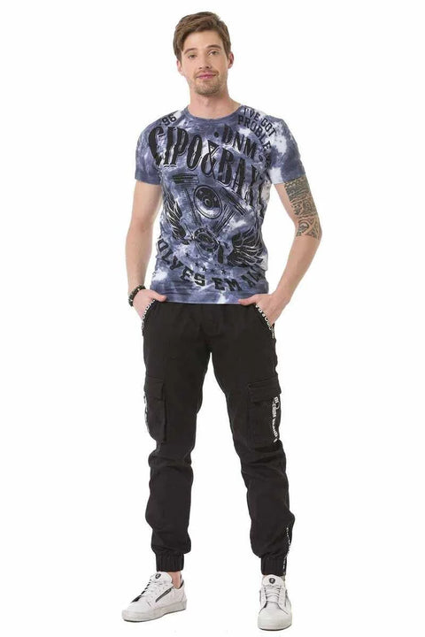 CT687 Vintage Patterned T-Shirt