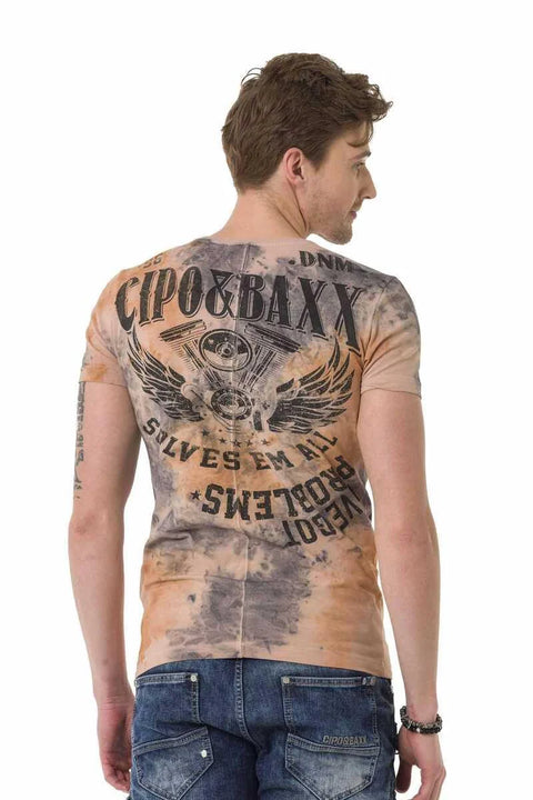 CT687 Vintage Patterned T-Shirt