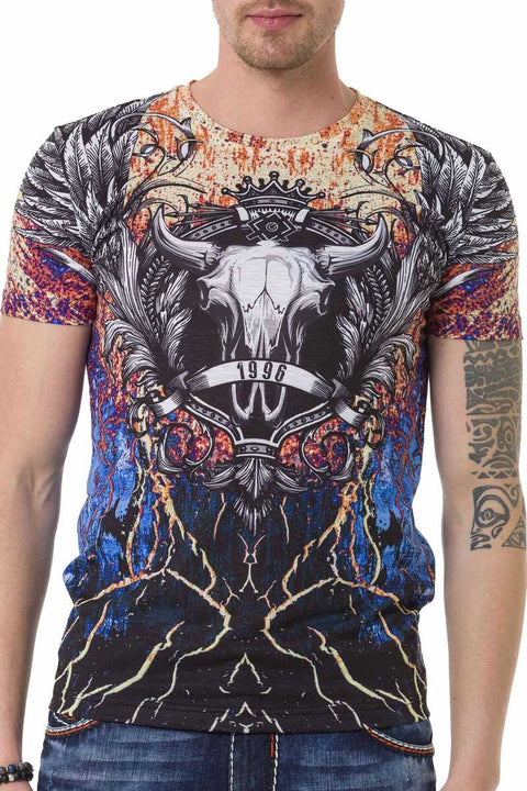 CT697 Crackle Patterned T-Shirt