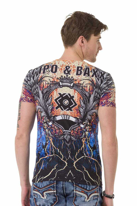 CT697 Crackle Patterned T-Shirt
