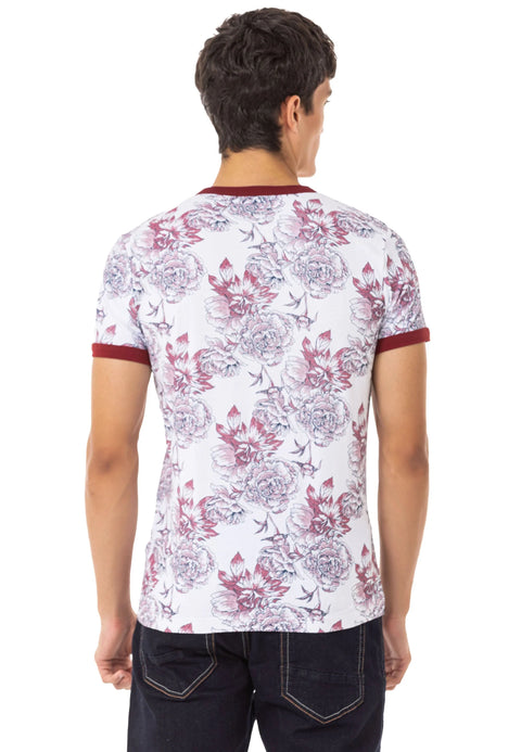 CT707 Floral Printed Men's T-Shirt
