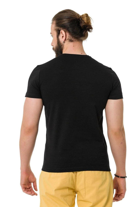 CT712 Embroidered Text Basic T-Shirt