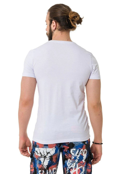 CT712 Embroidered Text Basic T-Shirt
