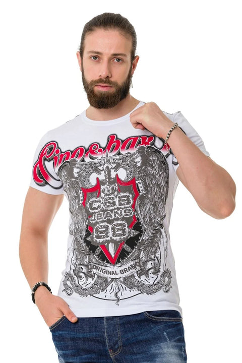 CT716 Front Back Shadow Printed T-Shirt
