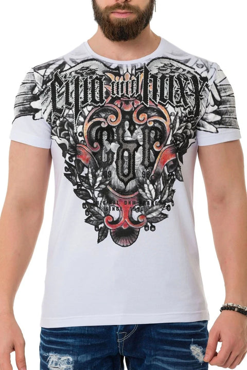 CT728 Stone Vintage Print T-Shirt