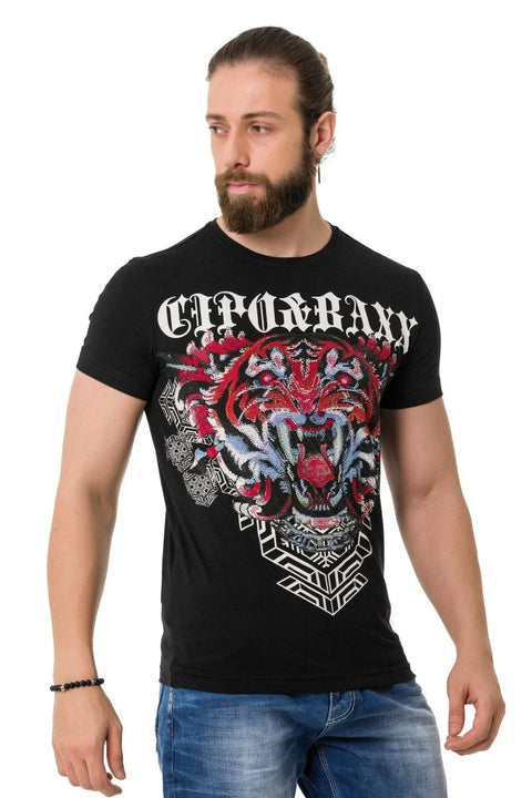 CT729 Stoned Tiger Pattern T-Shirt
