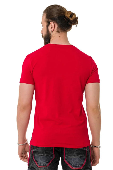 CT734 Piece Filling Embossed T-Shirt