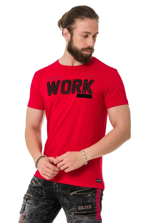 CT734 Piece Filling Embossed T-Shirt