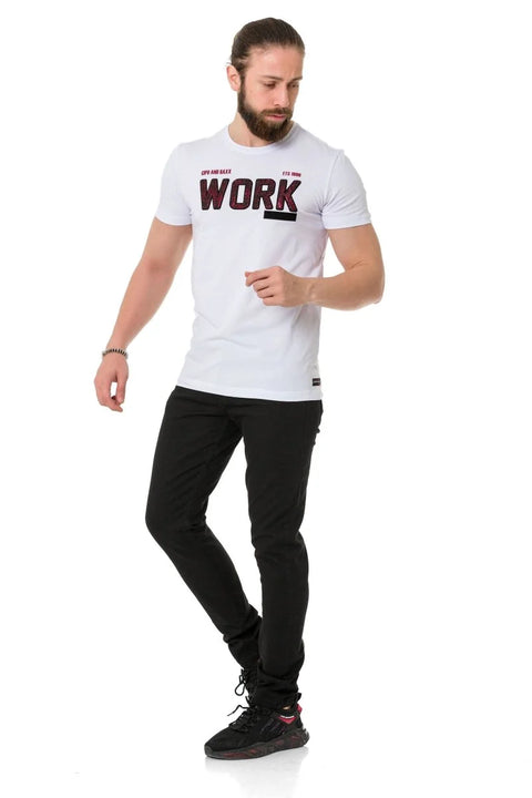 CT734 Piece Filling Embossed T-Shirt