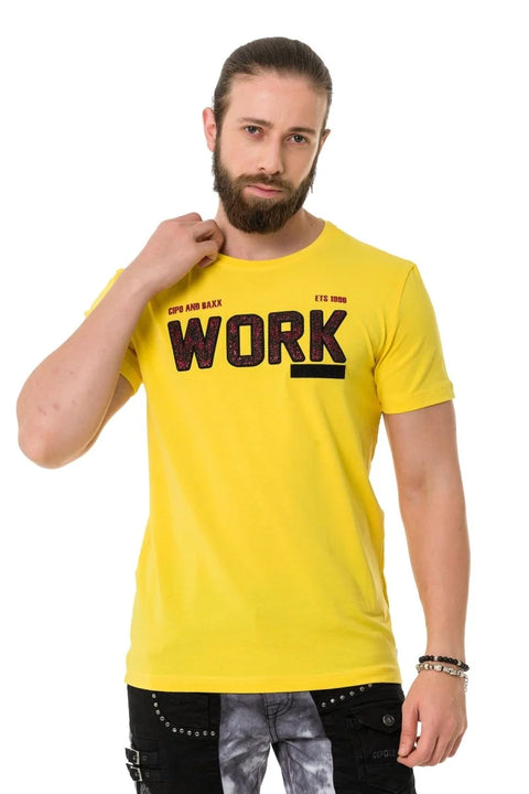 CT734 Piece Filling Embossed T-Shirt