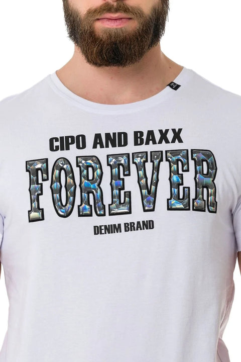 CT736 Shiny Embossed T-Shirt