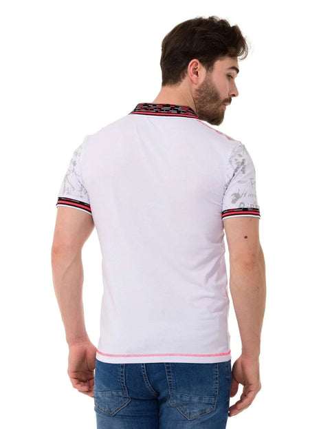 CT738 Patterned Polo Neck T-Shirt