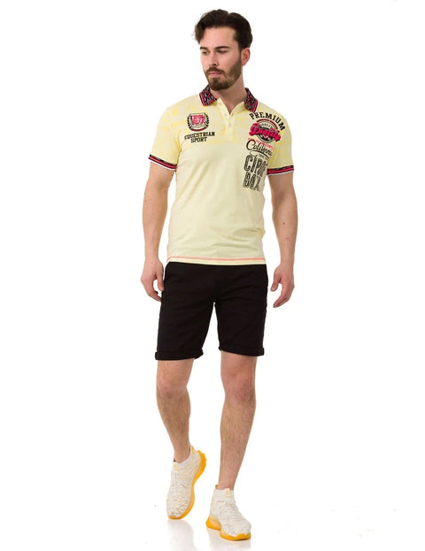 CT738 Patterned Polo Neck T-Shirt