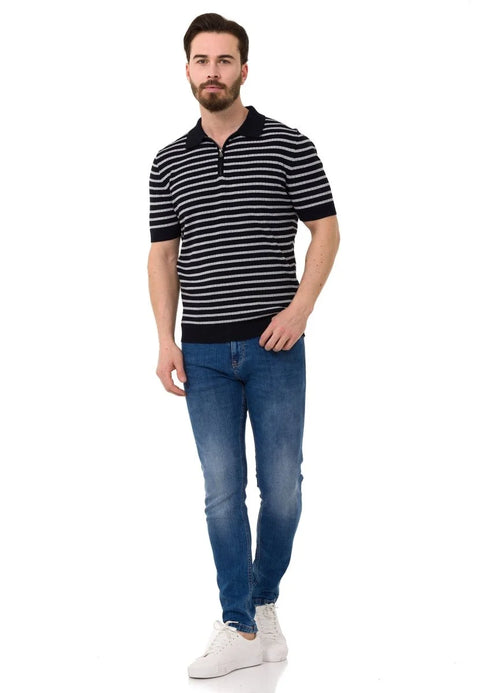 CT751 Striped Knitwear T-Shirt