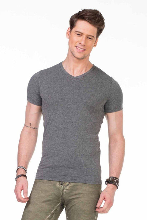 CU106 V-Neck Basic Slim Fit Men's T-Shirt Undershirt