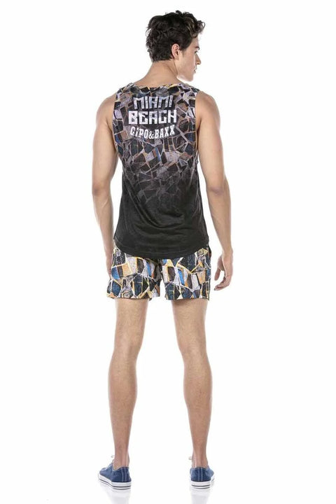 CUK244 Patterned Swim Shorts Set