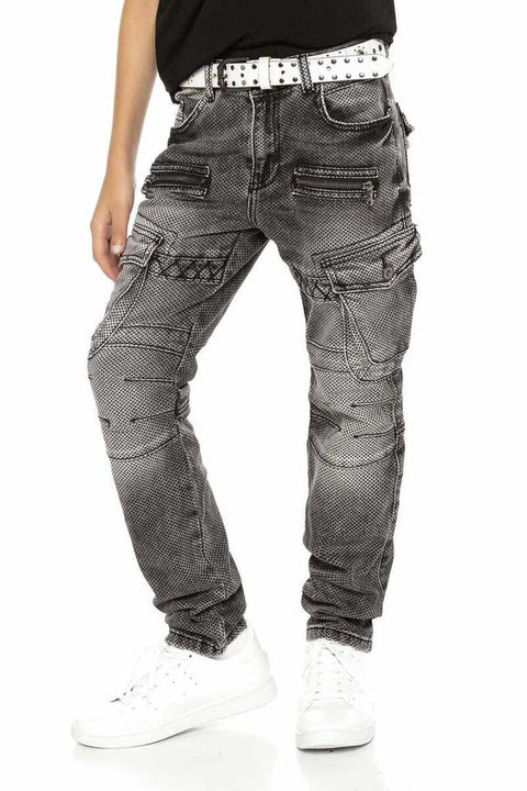 CDK111 Biker Style Cargo Pocket Children's Jeans