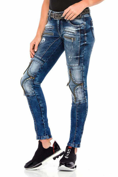 WD377 Series Zipper Detailed Women's Jeans