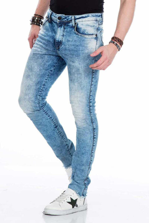 CD445 Distressed Denim Slim Fit Jean Trousers