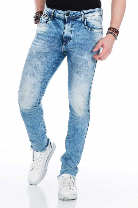 CD445 Distressed Denim Slim Fit Jean Trousers